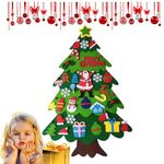 DIY Felt Christmas Tree,3.28ft Felt Christmas Tree Set with 32Pcs Snowman Christmas Ornaments for Kids/Toddlers,Wall Hanging Felt Xmas Tree Non-woven Xmas tree Gifts Home Door Window Decor Kit