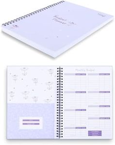 Monthly Budget Planner Book (Undated) with 12 Pockets for Income, Debt, Saving, Expense and Bill Tracker Organizer, Purple, Spiral Design