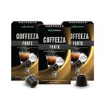 Coffeeza Forte Aluminium Coffee Capsules, Intensity – 12/10 - Nespresso Compatible Coffee Pods (Box of 30)