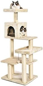 Amazon Basics Extra Large Cat Tree Tower with Condo | 60 x 49 x 143 cm | Beige