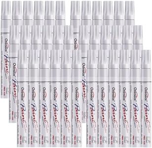 Overseas White Paint Marker Pens - 36 Pack Oil-Based Permanent Markers Set, Quick Drying, Waterproof, Medium Tip Paint Pens Bulk for Wood, Metal, Rock, Ceramic, Plastic, Canvas, Glass, Rubber