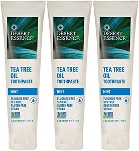 Desert Essence Natural Tea Tree Oil Mint Toothpaste 6.25 Ounces (Pack of 3)