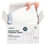 Lunderg Commode Liners - Value Pack 50 Count Universal Fit - Bedside Commode Liners Disposable for Adult Commode Chair, Portable Toilet Bags or Camping Toilet Bags