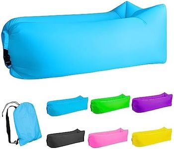 LONGJIN Inflatable Lounger Air Sofa Hammock, Inflatable Couch for Camping, Portable Waterproof Anti-Air Leaking Pouch Couch Air Chair for Outdoor, Beach, Hiking, Picnics, Music Festivals (Blue)