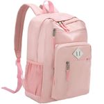 VX VONXURY School Backpack for kids, Classical Middle School Bookbag, Lightweight Water Resistant Daypack for Teens Boys Girls (Pink)