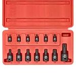 Neiko 10282B Security Torx Impact Socket Kit, 13 Piece | 1/4" - 1/2" Square Drive | T10H - T60H | Cr-Mo Steel