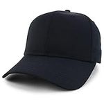 Trendy Apparel Shop High Crown Adjustable Plain Solid Baseball Cap, Black, One Size