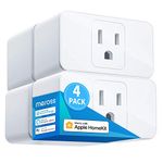 meross Smart Plug 4 Pack, 15A Smart Home WiFi Outlet Works with Apple HomeKit, Alexa and Google Home, 2.4GHz Wi-Fi Only, Remote Control & Timer Function, No Hub Required