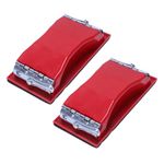 Inditrust Plastic Hand Sanding Block with Clip on Fitting Sanding, Block Sander Pad for Wood Glasses Car Furniture Finishing Sanding Sheets Holder Clamp (2 Pcs)