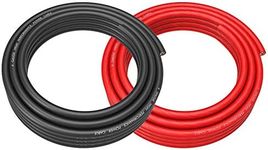 ROCKRIX 4 Gauge 25ft Black and 25ft RED Car Audio Power Ground Soft Touch Wire Cable