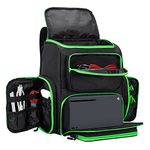 Trunab Travel Carrying Backpack Compatible with Xbox Series X, Storage Case Bag with Inner Divided Spaces for Xbox Game Console and Other Gaming Accessories, Green