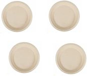 [40PCE] PARTY CENTRAL Eco Round Dinner Plate, Made Of Strong MAterial, All Natural Alternative to Plastic, Ideal for Hot and Cold Meals, 100% Environmentally Friendly, 100% Compostable Material, 100% Biodegradable, Perfect for any celebration (23cm)