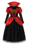 ReliBeauty Mediaeval Deluxe Vampire Costume for Girls Halloween Dress with Necklace, 8/140