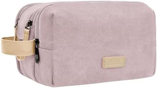 NGIL Traveling Toiletry Bag, Canvas Toiletry Organizer for Women and Men, Cosmetic Case, Skincare, Shaving Kit Organizer Traveling Toiletry Bag (Pink, Medium)