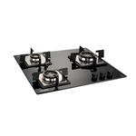 Glen 3 Burner Built In Glass Hob | Auto Ignition | 8 MM Thick Toughened Glass Hob | Black | Double Ring Forged Brass Burners | Warranty 2 Years Standard & 5 Years Glass | 1063 SQ DB (BH1063SQDB)