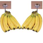 Pmsanzay Banana Hanger (2/PK), Stainless Steel, Under Cabinet, 20 lbs Capacity, Chrome Finish, Kitchen Utility Hooks