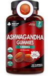 Ashwagandha Gummies 1200mg – 6 Months Supply High Strength 5% Withanolides - Real Fruit Juice, No Artificial Colours or Flavours – Pure Ashwagandha Root Extract, Gluten Free, UK Made by New Leaf