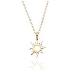 HNTR Radiant Dawn Gold Sun Necklace - Exquisite 18K Gold Plated Sun Pendant Necklace