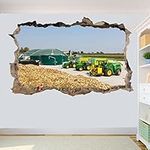 Agricultural Depot Tractors Wall Sticker 3D Art Mural Poster Office Decor