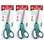 SINGER 00562 9-1/2-Inch ProSeries, 3-Pack Heavy Duty Bent Sewing Scissors Teal