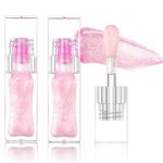 2Pcs Magic Color Changing Moisturizing Lip Glow Oil V2 Plumping Glimmer Glow Lipstick, Hydrating Lip Gloss Lip Balm Transparent Lip Care, Long Lasting Moisturizing Non-sticky Fresh Texture Lip Oil