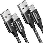 Baiwwa USB C Cable 3ft, 2Pack 3A Fast Charging USB A to Type C Cord Nylon Braided for iPhone 15 Pro Max Plus Car Play Cable Samsung Galaxy S24 S23 S22 S21 S20 Note 20 10, Google Pixel 8 7 XL 7a 8Pro