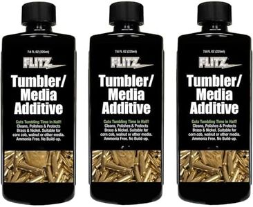 Flitz Tumbler Media Additive - 7.6oz Bottle of USA-Made Brass Cleaner Reloading Liquid for Ammo, Copper, & All Metals - Ammonia-Free Tumbling Polish to Remove Oxidation, Powder Residue (3 Pack)