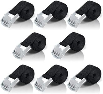 Correa de Amarre 1M, 8 Piezas Cinchas de Amarre con Correas Tensoras de Presión, Cinturón Tensor de Carraca con Hebilla para Portaequipajes de Coche, Portabicicletas, Surf, Kayak, Motocicletas