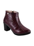 TRYME Latest and Stylish Block Heel Trendy Casual Boot High Ankle Heel Boots with Zip look for Womens and Girls