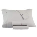Tommy Hilfiger Signature Solid Sheeting 200 TC Set of 2 Pillowcases, Standard Size, 100% Cotton (Alloy)