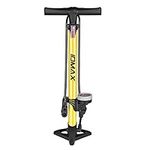 Bike Pump, IDMAX Ergonomic Bike Floor Pump Bicycle Tire Inflator Bicycle Air Pump Portable Inflator Pump with Gauge & Smart Valve Head,Compatible with Universal Presta and Schrader Valve