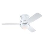 Westinghouse Lighting 72180 Halley 112 cm White Indoor Ceiling Fan, Light Kit with Opal Frosted Glass