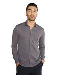 DAMENSCH Constant Cotton Thermoregulating Pique Full Shirts-Pack of 1-Blackened Pearl-Medium