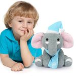 Elephant Stuffed Animal, 10in Cute Stuffed Elephant Plush, Kawaii Elephant Plush Pillow for Kids, Soft Gray Elephant Plush Doll Festival Birthday Gift for Children Kids Adults