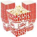 Poppy's Large Popcorn Boxes – 40 Pack 46 Oz Concession-Grade Popcorn Buckets, Popcorn Machine Accessories for Popcorn Bars, Movie Nights, Concessions