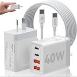 USB C Fast Charger, 40W Dual USB-C 