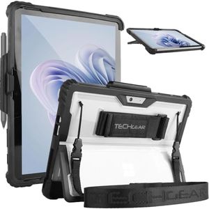 TECHGEAR DuraTUFF Case for Microsoft Surface Go 4 3 2 [Signature Keyboard Compatible] Tough Rugged HEAVY DUTY Armour Shockproof Impact Case with Hand Strap, Shoulder Strap & Stand Cover