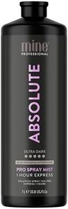 MineTan Spray Tan Solution | Absolute - Best Sunless Fake Tanning Solution for an Ultra Deep Dark Skin Finish, Infused with Powerful Antioxidants & Oils, Salon Professional Formula, 33.8 Fl Oz