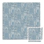 FloorPops FP3597 Bazaar Interlocking Tiles, Blue