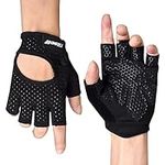 Fitself Gym Gloves Non-Slip Weight Lifting Gloves Workout Training Fitness Gloves Men Women Crossfit Powerlifting Bodybuilding Cycling Black large