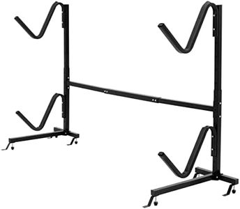 Happytools Freestanding Kayak Storage Rack, Heavy Duty Height Adjustable Storage Holder for 2 Kayaks, Vertical SUP, Canoe & Paddleboard Stand for Indoor, Outdoor, Garage & Dock, Black