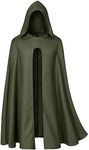 Medieval Cloak Renaissance Cloak Hooded Vintage Cloak With Hood Cape Cosplay Robe Halloween Costume, Green, Large