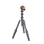 3 Legged Thing Pro Range 2.0 Leo 2.0 Kit Carbon Fibre Travel Tripod System - Adjustable Camera Tripod with 3 Detachable Legs for Monopod Conversion - Metallic Slate Grey (LEOKITGREY2)