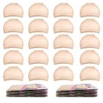 Beige Wig Caps, MORGLES 20pcs Stretchy Nylon Wig Caps Stocking Caps for Wigs Wig Caps for Women Man, Beige