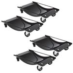 Big Red Torin 400 kg Heavy-Duty Vehicle Mover Car Dolly – 4-Piece Set, Steel Wheel Skates for Easy Car Positioning & Garage Use