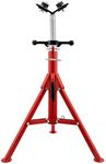 Mophorn Pipe Jack Stand with 2-Ball Transfer V-Head 6mm Thickness and Folding Legs 4500LB Welding Pipe Stand Adjustable Height 28-52IN 1107S-type Pipe Jacks for Welding