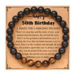 PINKDODO 50th Birthday Gifts for Men, 50 Year Old Gifts for Mens Dad 50th Birthday Gift Ideas for Happy 50th Birthday Gifts Mens Bracelet