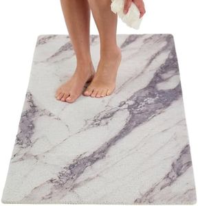Anti Slip Shower Mat - Non Slip Shower Mats for Inside Shower - Large 47x24 Loofah Shower Floor Mat Non Slip - Bath Mat for Shower - Secure Mat Without Suction Cups (47x24 Marble Grey)