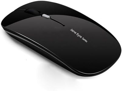 Uiosmuph Q5 Mouse Wireless Ricaricabile, Senza Fili Silenzioso 2,4G 1600DPI Mouse Portatile da Viaggio Ottico con Ricevitore USB per Windows 10/8/7/XP/Vista/PC/Mac (Nero)