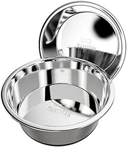 Mighty Paw Stainless Steel Dog Bowls (2 Pack) | Non-Slip Rubber Bottom and No Spill Design. Dishwasher Safe Metal Food & Water Dish Set for Small & Large Pet Breeds. (Large, Dogs 70+ lbs, 8.5”)